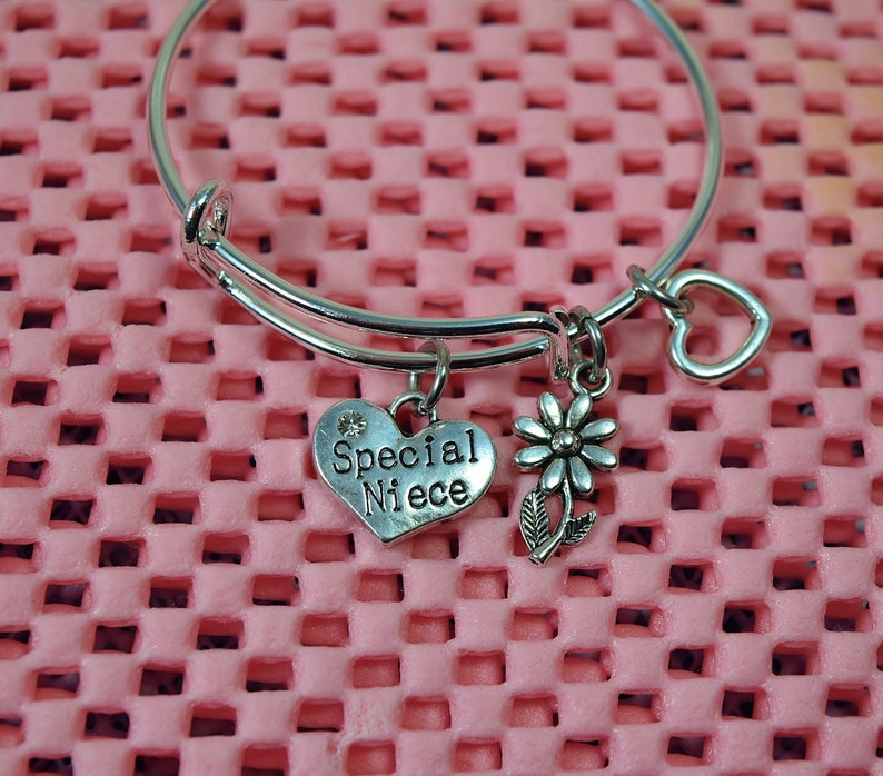 Child Size Special Niece Bracelet....Expandable Silver Plated Bangle Bracelet