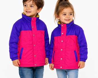 Chaqueta cortavientos retro de bloques de color inspirada en Oliver Tree de los años 90 para niños