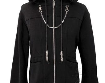 Kingdom Hearts Organisation XIII Hoodie Jacke Umhang Organisation 13 Niemand Cosplay Hoody mit Kette