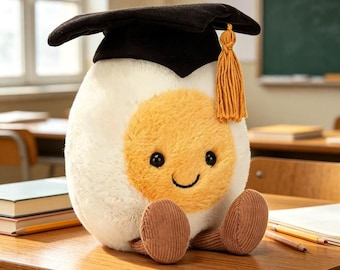 Jellycat Amuseable Boiled Egg Graduation Plush – Soft Graduate Egg Toy Gift