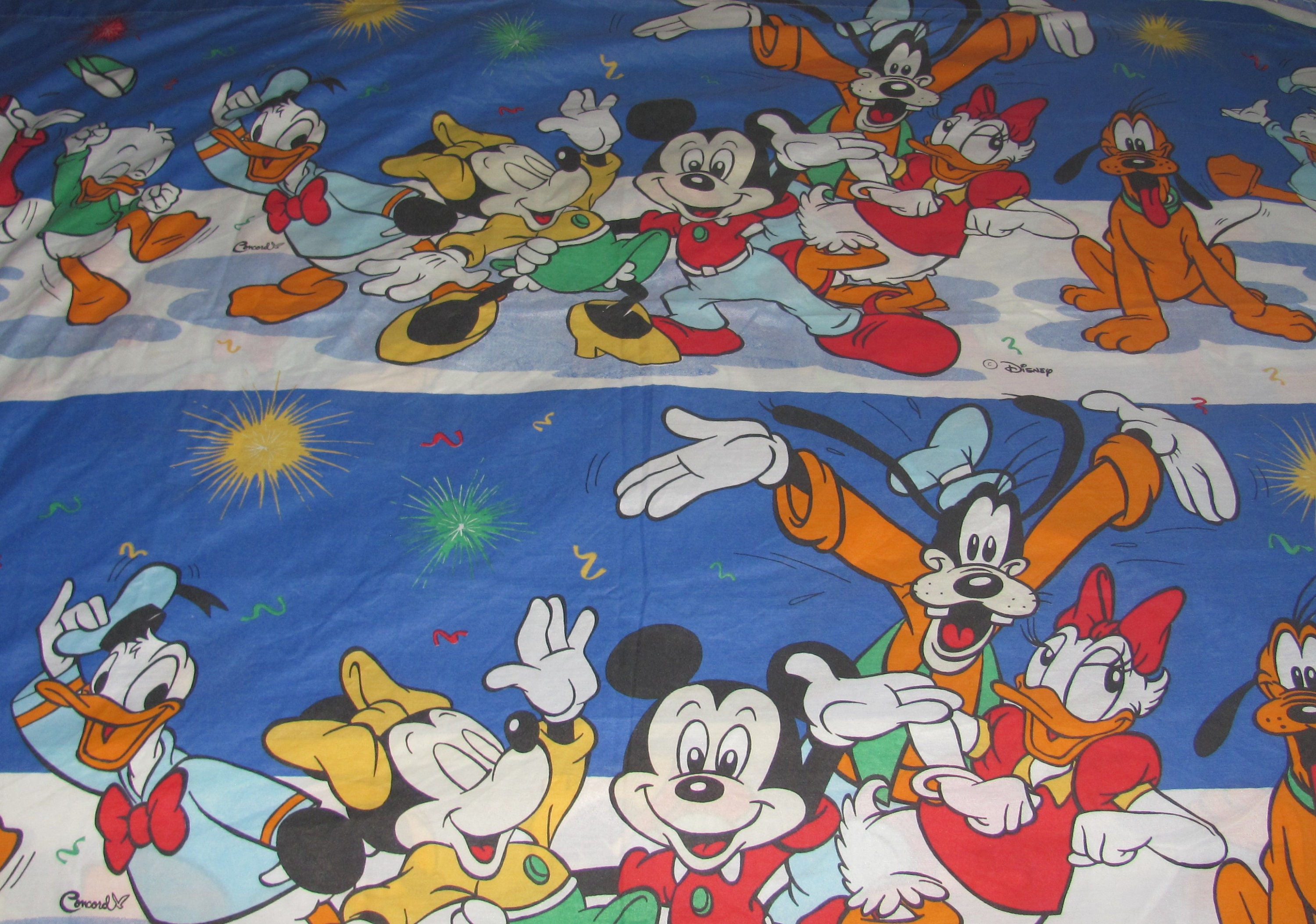 Vintage Mickey Mouse Disney Characters Twin Flat Etsy