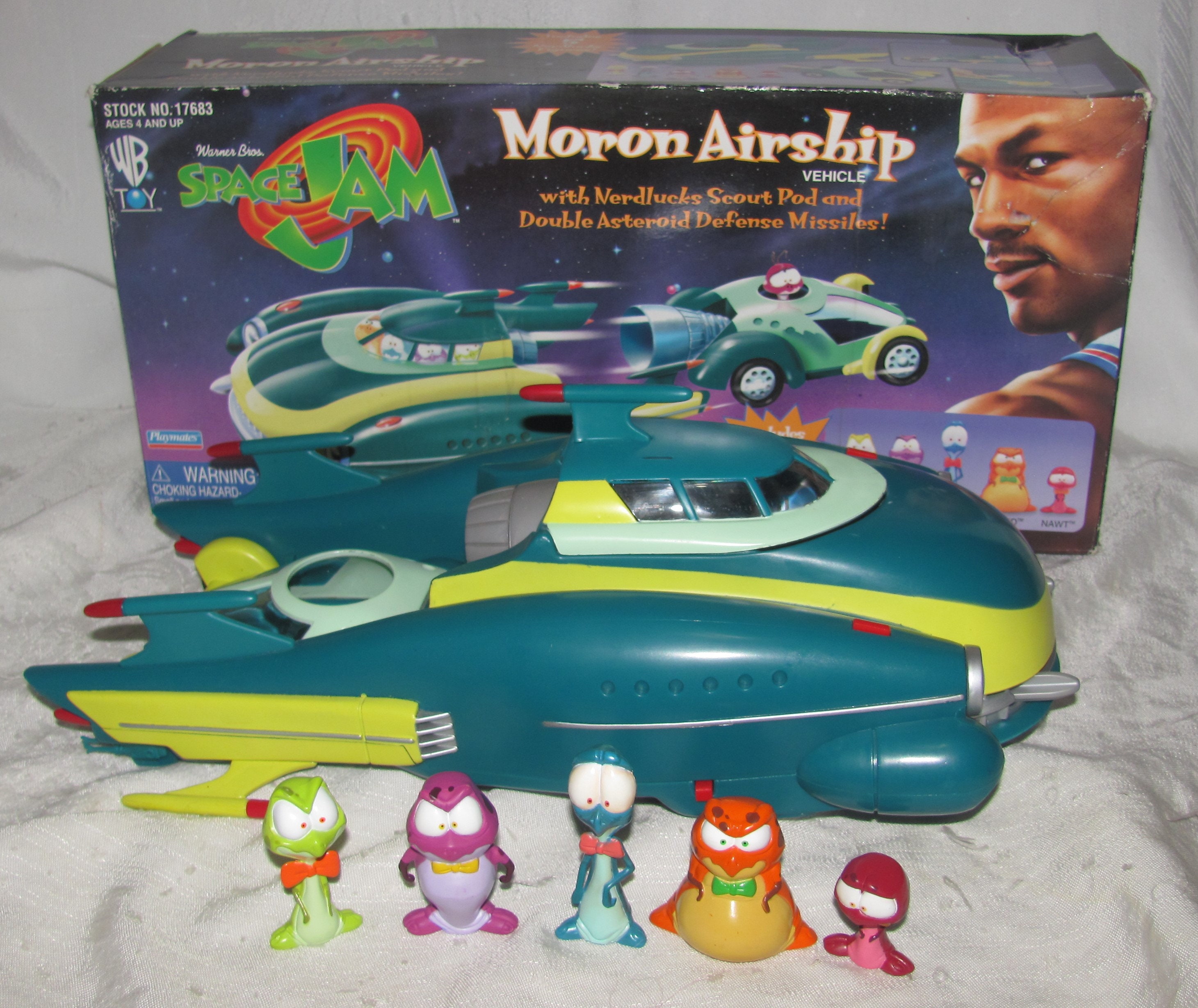 Vintage 1996 Space Jam Moron Airship Vehicle Complete in Box