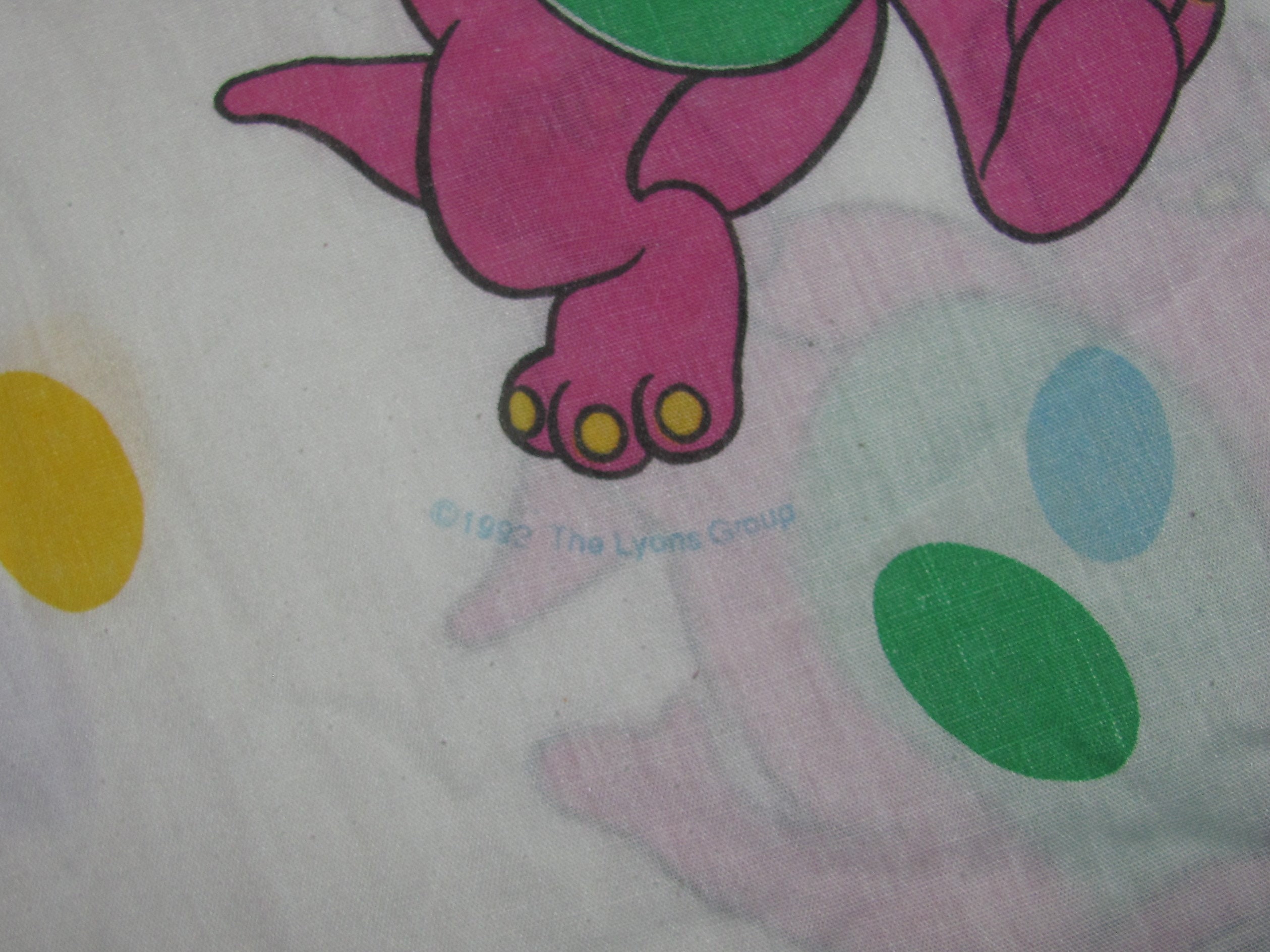 Vintage 1992 Barney The Dinosaur Twin Flat Sheet Material Etsy Ireland