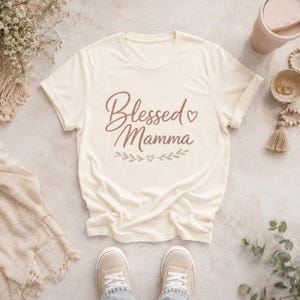 Blessed Mamma Christian Mom T-shirt | T-shirt Faith Mama-tekst