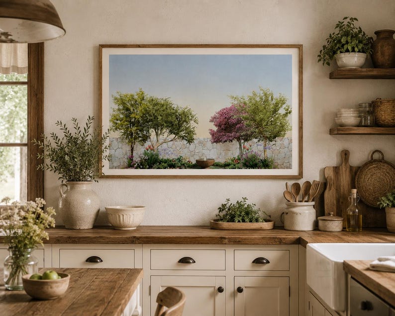 Mediterranean Garden Wall Art Printable, Landscape Botanical Print ...