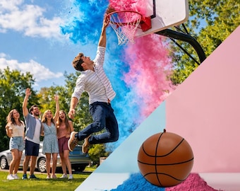 Balón de baloncesto para revelar el sexo del bebé.