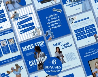 Instagram Templates Bundle for Social Media Managers & Coach Digital Marketing Kit Posts Stories Carousels