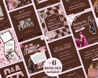 Instagram Templates Bundle for Content Creators SMM Coach Influencer UGC Social Media Agency Kit