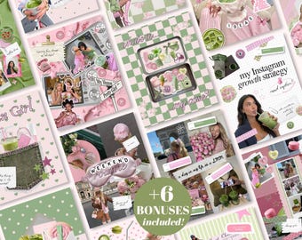 Instagram Templates Bundle For Content Creators Influencer Social Media Kit Scrapbook Posts Stories Carousels