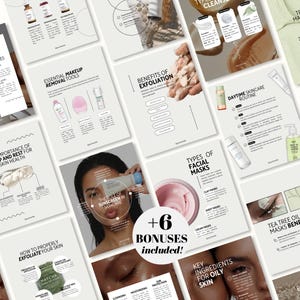 Skincare Instagram Templates Bundle Social Media Kit for Estheticians Med Spa Facial Clinic Posts