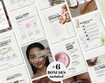 Skincare Instagram Templates Bundle Social Media Kit for Estheticians Med Spa Facial Clinic Posts