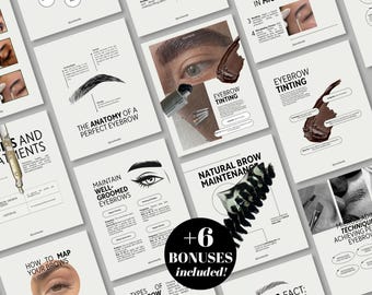 Instagram Templates Bundle for Brow Artist Social Media Kit Microblading & PMU Esthetician Marketing Kit