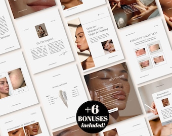 Instagram Templates Bundle for Estheticians, Med Spas & Skincare Clinics Beauty Social Media Kit Carousel