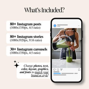 Health & Wellness Instagram Templates Bundle Fitness Nutrition Wellness Coach Social Media Posts Stories Carousel image 4