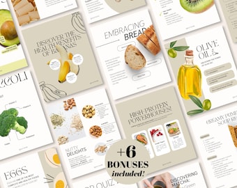 Instagram Templates Bundle for Nutritionists & Dietitians Wellness Coach Social Media Kit Posts Carousel Stories