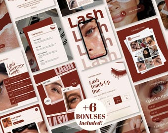 Instagram Templates Bundle for Brow Lash Artist Artist Social Media Beauty Salon Posts Carousel