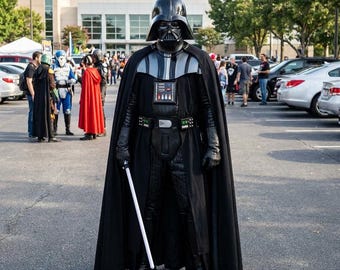 Darth Vader Cosplay Costume | Screen-Accurate Helmet, Armor, Cape, LED Belt (Complete Set)
