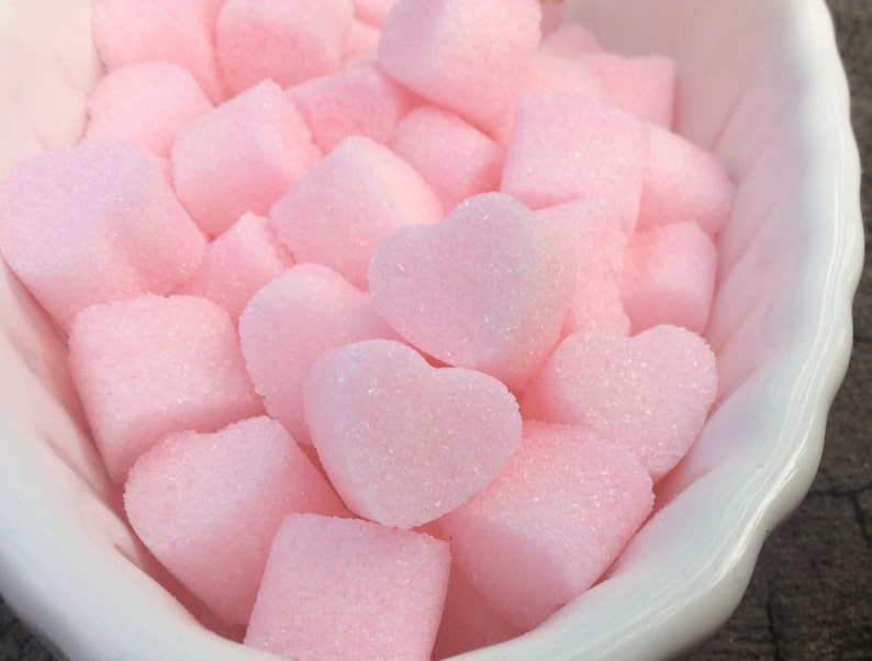 Colored Sugar Cube Hearts 100 for Tea. Coffee. Weddings. Baby Showers and Party's image 2