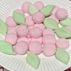 Pink Sugar Cube Roses withGreen Leaves for Tea Party . Weddings . Baby Showers and Birthday Party's image 1