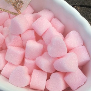 Colored Sugar Cube Hearts (100) for Tea. Coffee. Weddings. Baby Showers and Party's