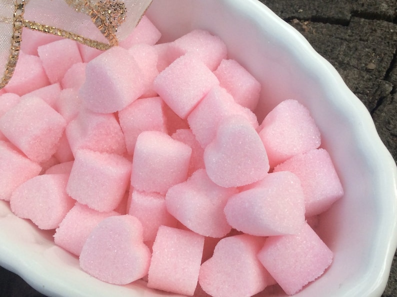 Colored Sugar Cube Hearts 100 for Tea. Coffee. Weddings. Baby Showers and Party's image 1