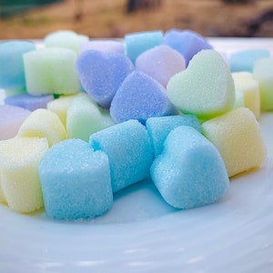 Rainbow Sugar Cube Hearts for Tea. Coffee. Weddings. Baby Showers and Party's 100 Heart Shaped Sugar Cubes