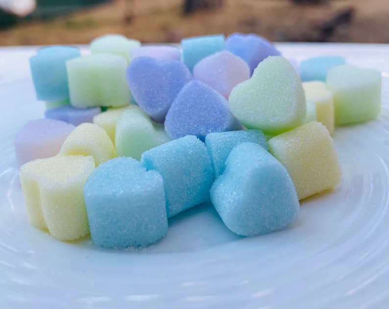Rainbow Sugar Cube Hearts for Tea. Coffee. Weddings. Baby Showers and Party's 100 Heart Shaped Sugar Cubes image 2