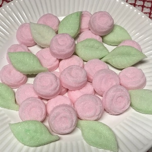 Pink Sugar Cube Roses withGreen Leaves for Tea Party . Weddings . Baby Showers and Birthday Party's image 2