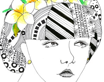 Color Your Own Fashion Girl Hawaii