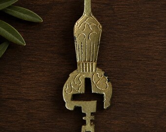 Ornate Brass Skeleton Key | 3 Inch Victorian Style Cast Brass Decorative Key