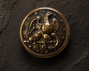 1932 U.S. Navy Brass Button | Eagle Fouled Anchor Naval Collectible