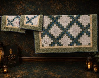 Trapunta patchwork personalizzata fatta a mano / Trapunta personalizzata con il nome "Annie" e ricamo di cavallo / Trapunta da grembo / Decorazione per la cameretta / Stile cottagecore / Regalo unico
