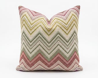 Colorful Chevron Cushion Cover, Pink Modern Sofa Decor