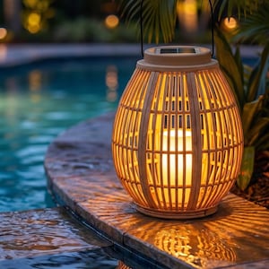 Bamboo Solar Lantern - Etsy