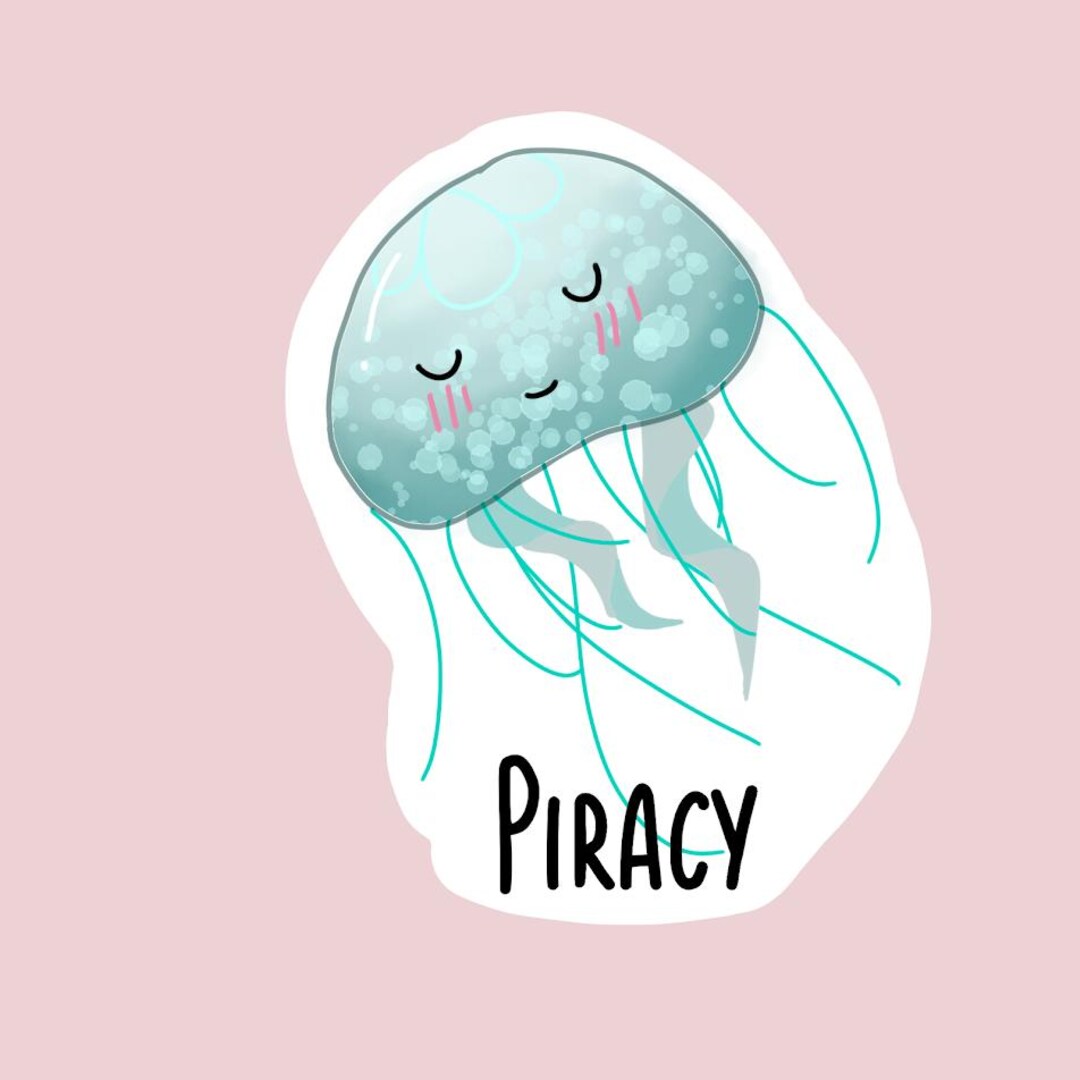 Piracy Sticker Piracy Jellyfish Sticker - Etsy
