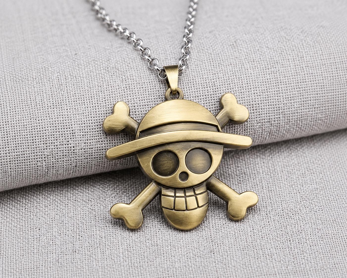 One Piece Straw Hat Pirates Jolly Roger Necklace – Luffy Cosplay