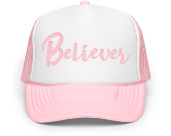 Gorra de camionero de espuma FAITH "Believer", color rosa.