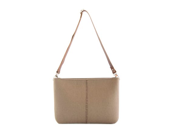 30% OFF Felt CROSSBODY BAG with leather strap - tuape - crossbody purse - small shoulder bag - beige felt bag - wool felt - made in Italy
