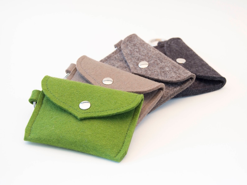 Wool felt PURSE wallet coin purse key holder felt cardholder business card holder gift idea made in Italy image 4