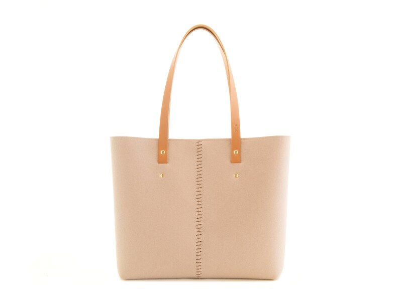 Wool Felt TOTE BAG beige tote bag shopping bag womens bag felt shoulder bag carry all bag made in Italy