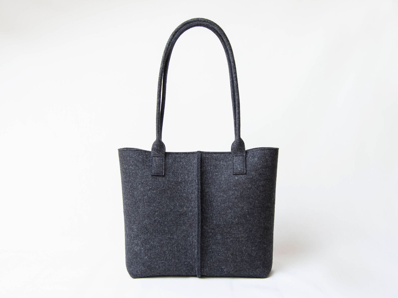 Wool Felt TOTE BAG Charcoal Bag Dark Grey Bag Womens Bag - Etsy