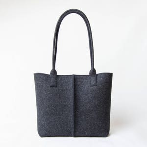 Wool Felt TOTE BAG Charcoal Bag Dark Grey Bag Womens Bag - Etsy