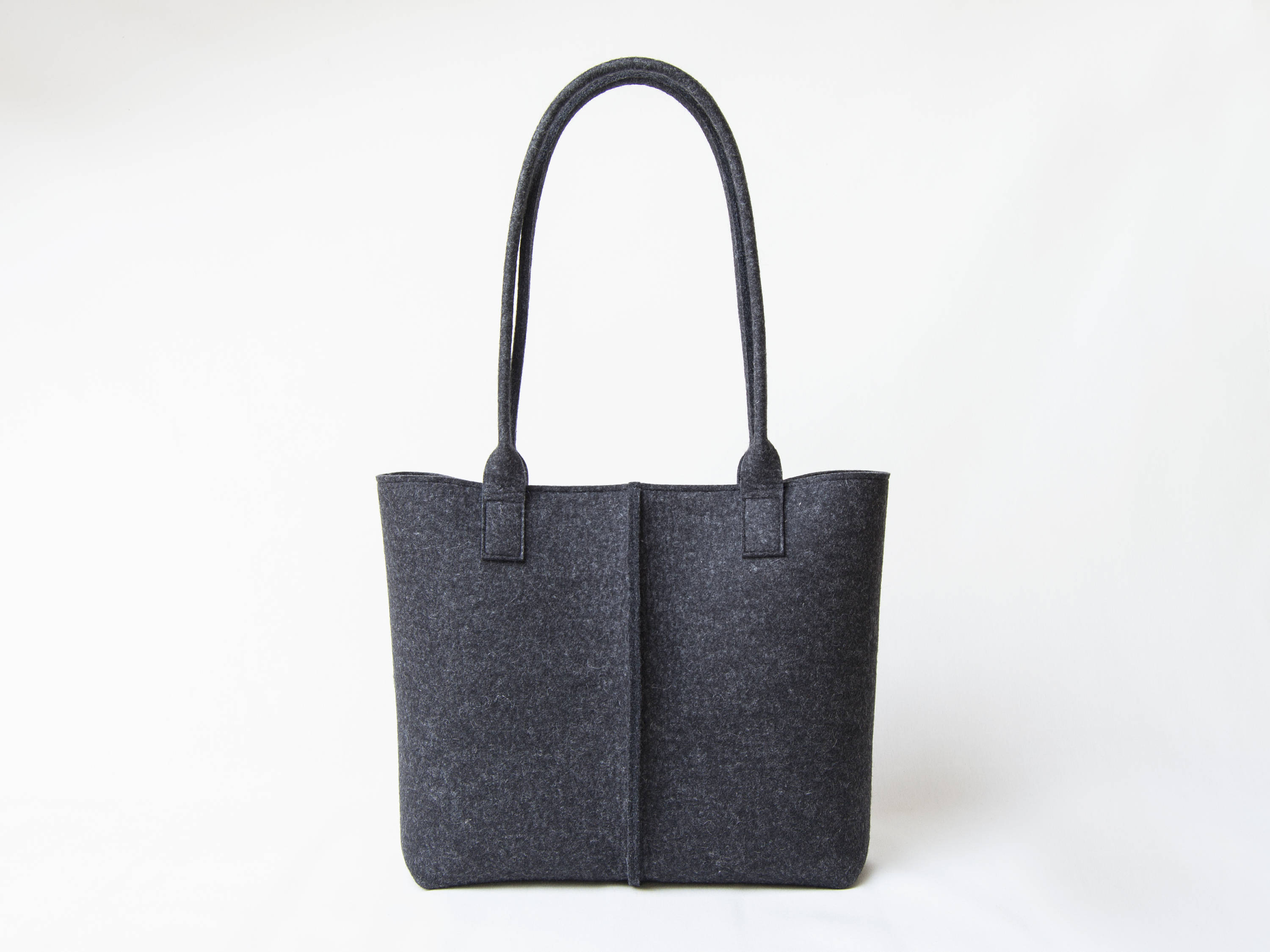 Wool Felt TOTE BAG charcoal made in Italy