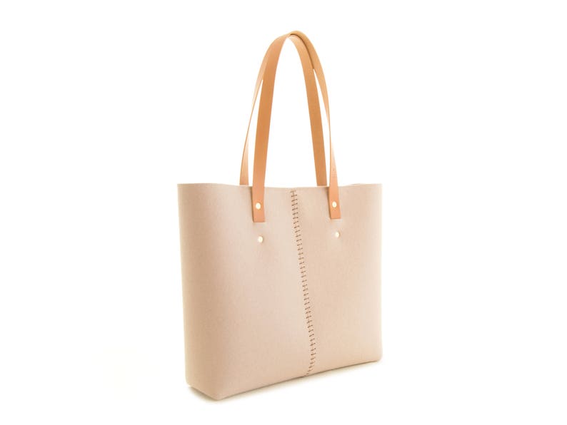 Wool Felt TOTE BAG beige tote bag shopping bag womens bag felt shoulder bag carry all bag made in Italy