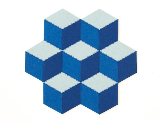 Small table mat - blue and turquoise - made in Italy