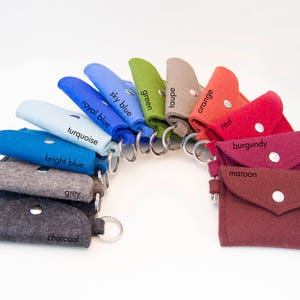 Wool felt PURSE wallet coin purse key holder felt cardholder business card holder gift idea made in Italy image 9