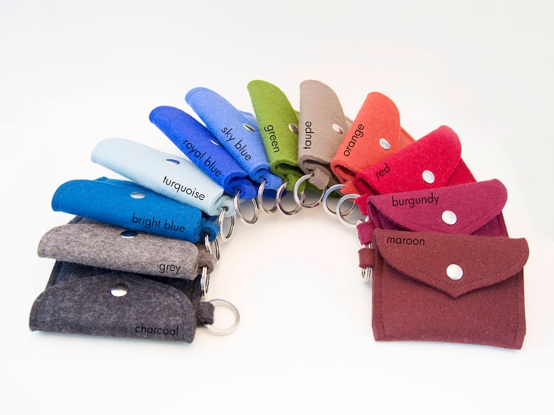 Wool felt PURSE wallet coin purse key holder felt cardholder business card holder gift idea made in Italy image 9