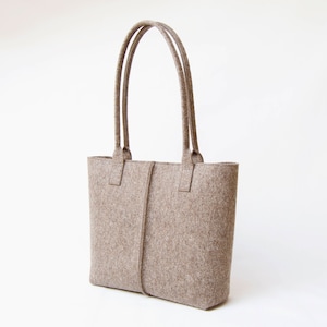 Wool Felt TOTE BAG grey tote bag grey bag womens bag felt shoulder bag carry all bag made in Italy image 3