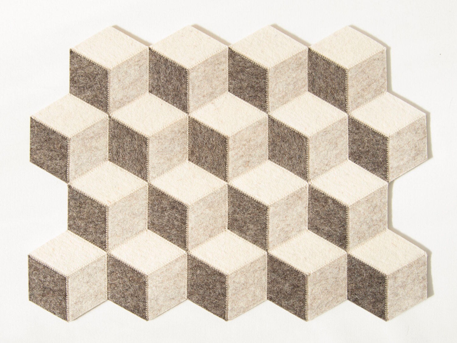 Light grey wool felt placemat made in Italy