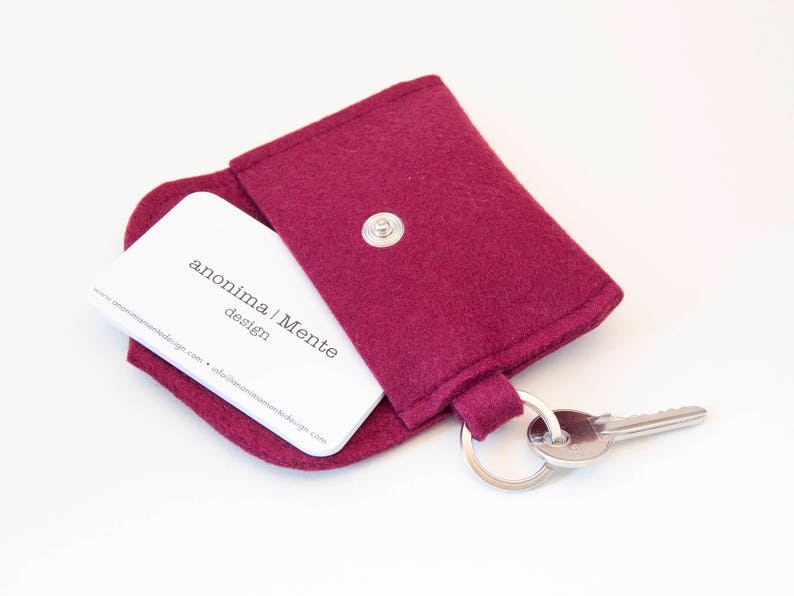 Wool felt PURSE wallet coin purse key holder felt cardholder business card holder gift idea made in Italy image 6